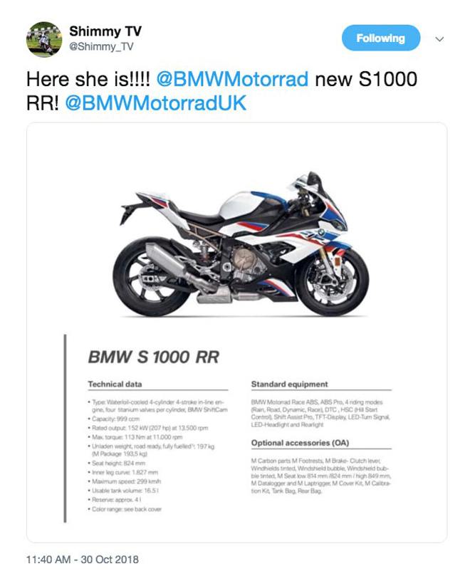 BMW S1000RR 2019 lộ thông số chi tiết, đối thủ BMW &#34;chao đảo&#34; - 2