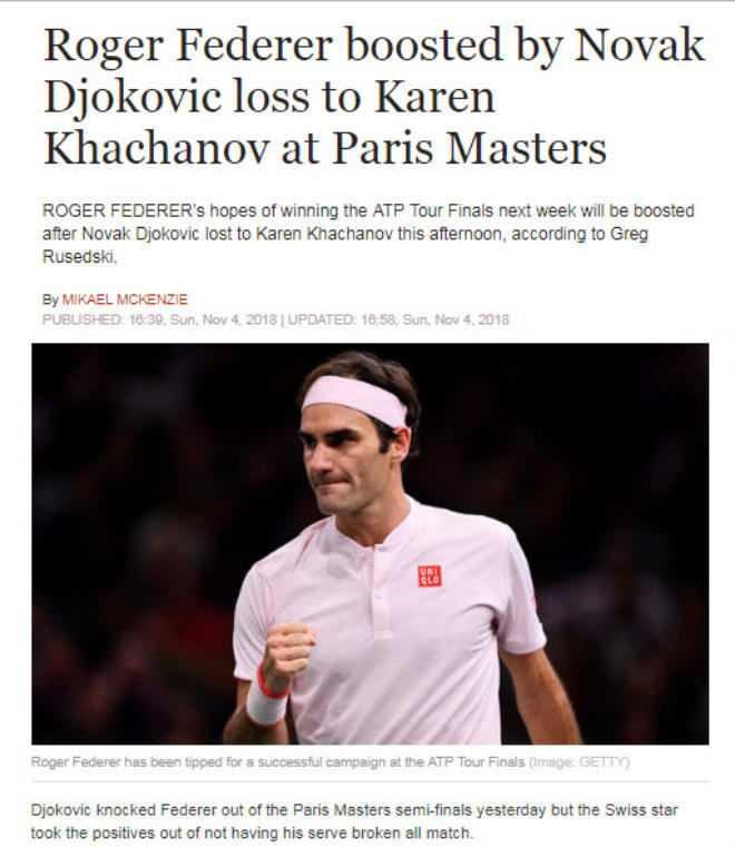 Djokovic thua sốc Paris Masters: Báo chí hả hê, tin Federer có thể báo thù - 2