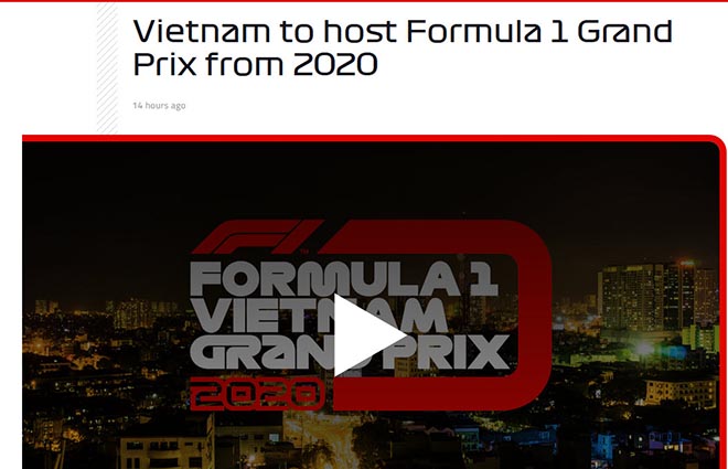Việt Nam chính thức đăng cai F1 2020: Báo chí thế giới rầm rộ đưa tin - 1