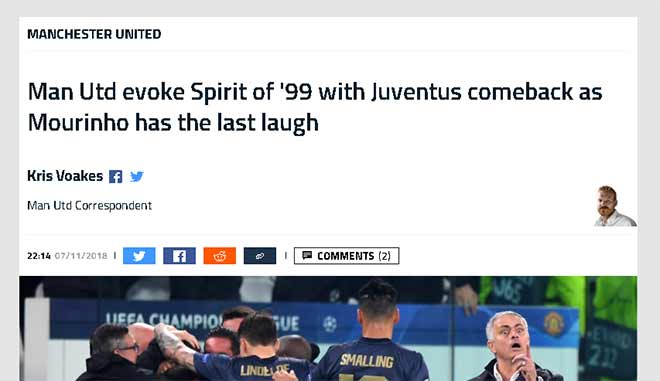 MU ngược dòng khó tin hạ Juventus: Báo Anh tuyên dương &#34;tinh thần 1999&#34; - 1