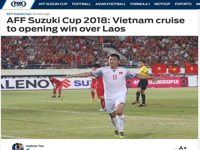 Việt Nam thắng Lào: Báo châu Á vị nể, trang chủ AFF Cup khen Quang Hải