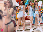 Thời trang - Hot gymer Hà Nội mặc bốc lửa khi nghe nhạc ngoài trời