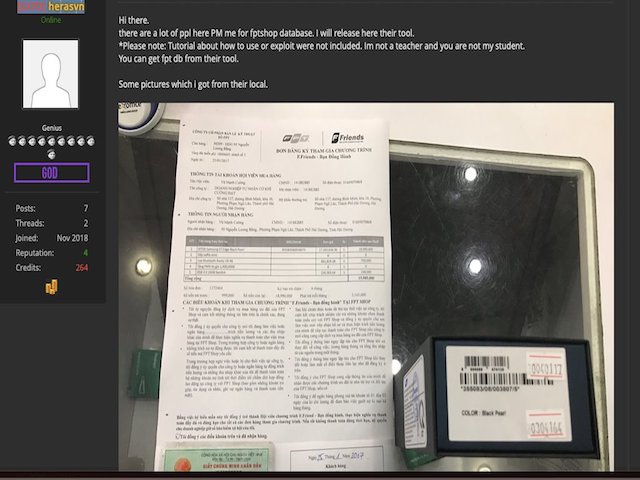 Hacker lại công bố hình ảnh “chôm” từ FPT Shop