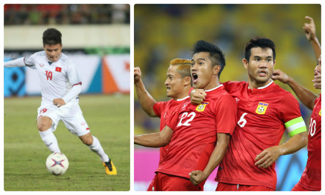 Siêu phẩm AFF Cup: Quang Hải đọ tài đá phạt với &#34;Ronaldo Lào&#34; - 1