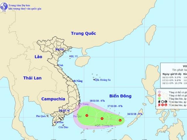 Xuất hiện vùng áp thấp đang mạnh lên hướng vào Nam Bộ