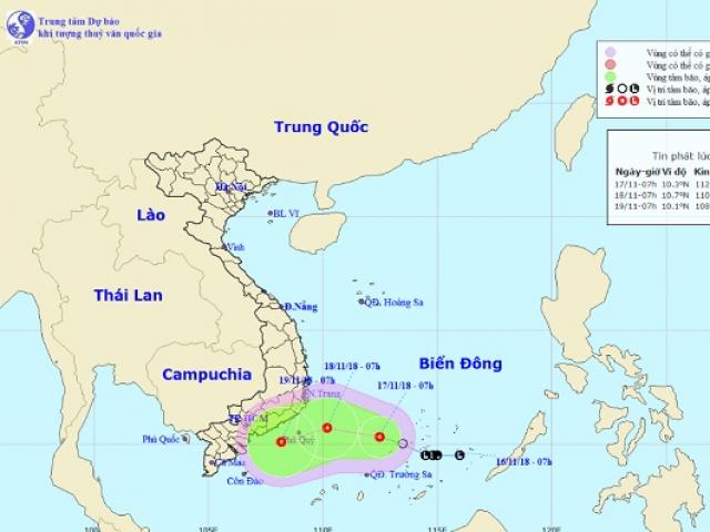 Áp thấp nhiệt đới giật cấp 8 hướng vào bờ, khu vực phía Nam hứng mưa lớn