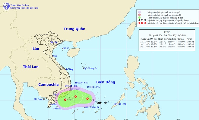 Áp thấp nhiệt đới giật cấp 8 hướng vào bờ, khu vực phía Nam hứng mưa lớn - 1