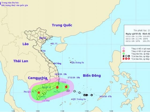 Bão số 8 giật cấp 10 áp sát Ninh Thuận - Bình Thuận, Nam Bộ mưa trên diện rộng