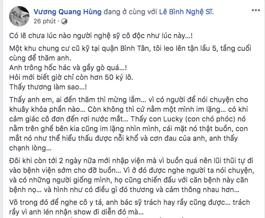 Nghệ sĩ Lê Bình cô độc chống chọi căn bệnh quái ác - 2