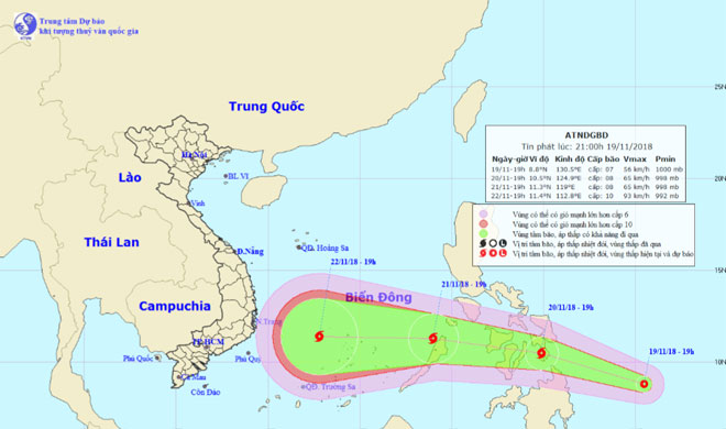 Áp thấp nhiệt đới giật cấp 9, khả năng mạnh thành bão hướng vào Biển Đông - 1