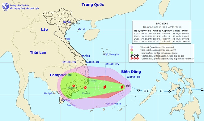 Bão số 9-USAGI đang quần thảo Trường Sa, bán kính gió 100km - 1