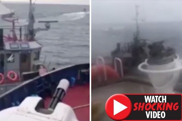 Khoảnh khắc tàu chiến Nga đâm tàu Ukraine bị tố xâm phạm lãnh hải - 1