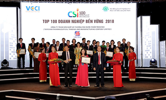 Dược phẩm Tâm Bình – Top 100 doanh nghiệp phát triển bền vững 2018 - 1