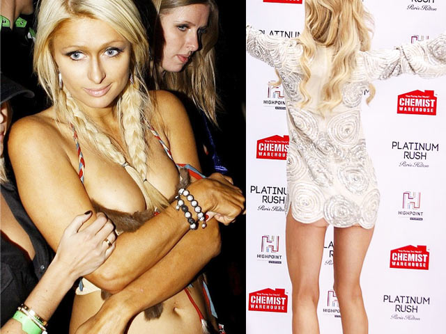 Paris Hilton vẫn hồn nhiên dù gặp "tai họa" với váy quá cũn cỡn