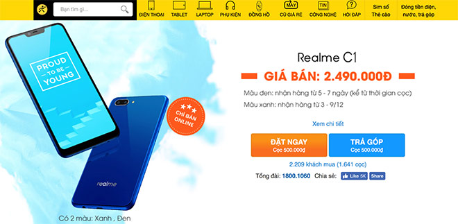 Realme C1 phiên bản màu xanh chính thức bán ra tại TGDĐ và FPT Shop - 4