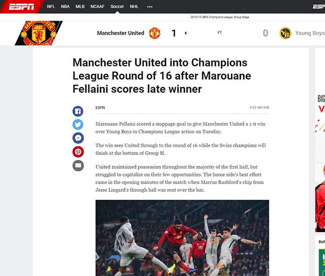 MU có vé knock-out C1: Báo Anh khen thần tài Fellaini, chê Mourinho lỗ mãng - 3