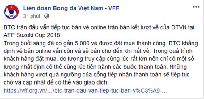 Mua vé Việt Nam - Philippines: VFF ra thông báo bất ngờ - 1