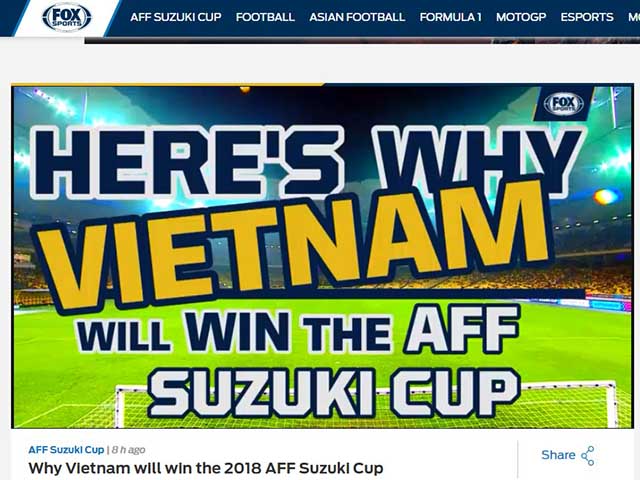 Báo châu Á tin Việt Nam hạ Philippines, vượt Thái Lan vô địch AFF Cup
