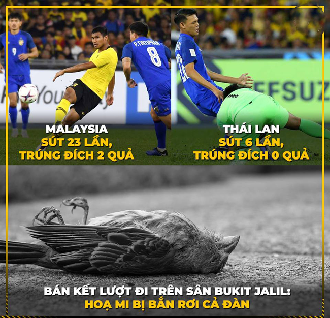 "Họa mi không hot" trong trận bán kết lượt đi giữa Malaysia và Thái Lan.