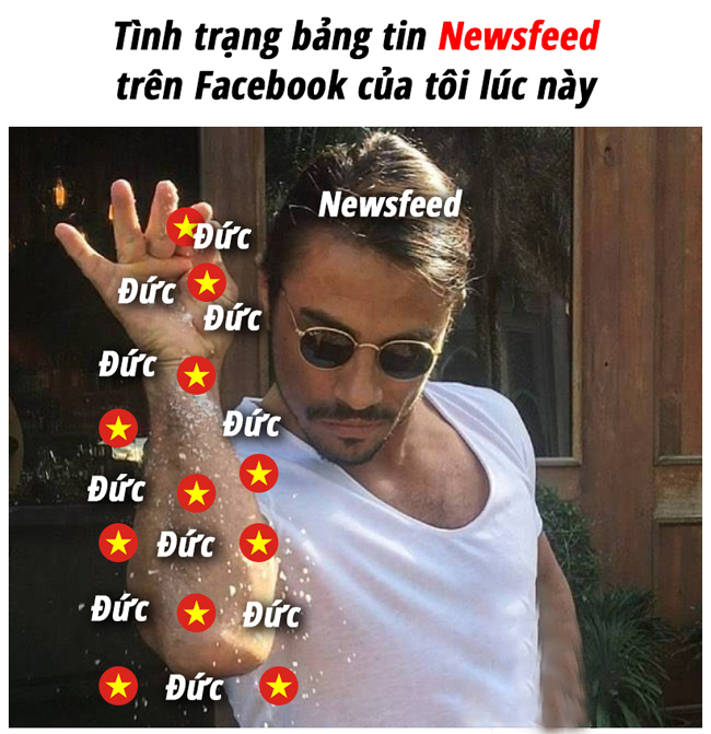 "Đức" xuất hiện khắp mọi nơi trên mạng xã hội.