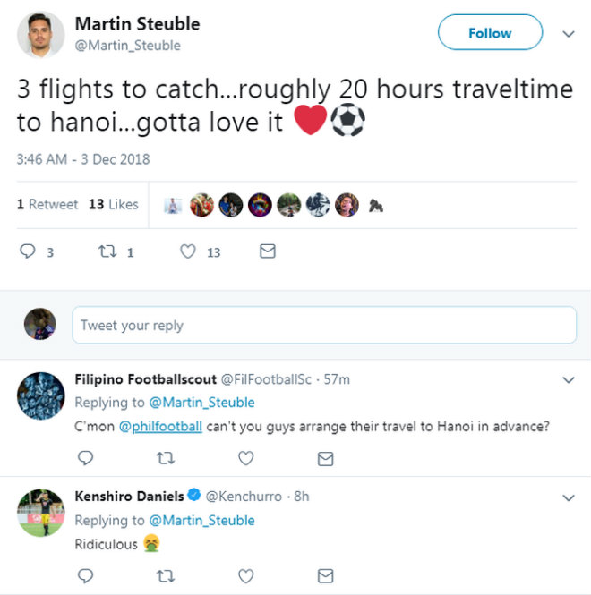 Cầu thủ Philippines phản ứng vì phải bay 20 tiếng đến Hà Nội - 1