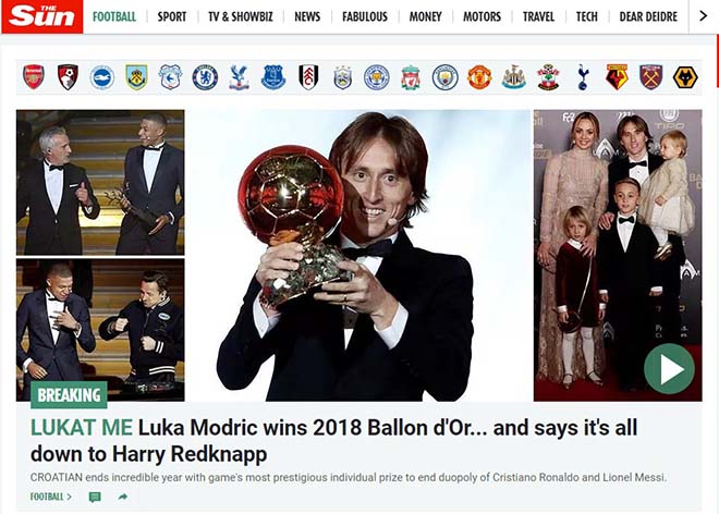 Modric ẵm Quả bóng vàng: Báo chí ca tụng “Vua mới”, đoạn kết Ronaldo - Messi - 4