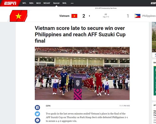 Việt Nam vào chung kết AFF Cup: Báo Anh khen ngợi bản lĩnh thầy trò Park Hang Seo - 1