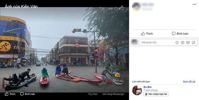 Hài hước cảnh người Đà Nẵng bơi thuyền, bắt cá giữa phố tràn ngập internet - 1