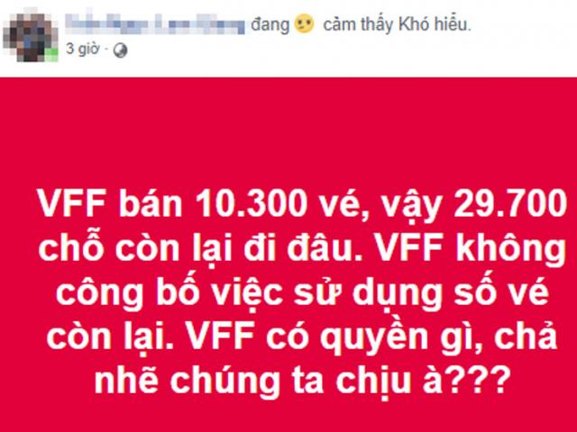 Ngoài 10.300 vé bán online, VFF phân phối vé còn lại cho ai?