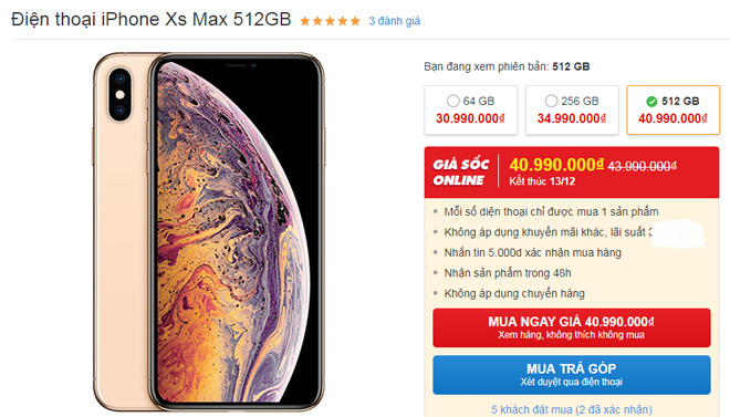 HOT: &#34;Săn&#34; điện thoại giảm giá sốc dịp 12/12, iPhone Xs giảm 3 triệu đồng - 1