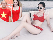 Thời trang - 2 nữ cổ động viên chân dài hơn 1 mét, đẹp say lòng của đội tuyển Việt Nam