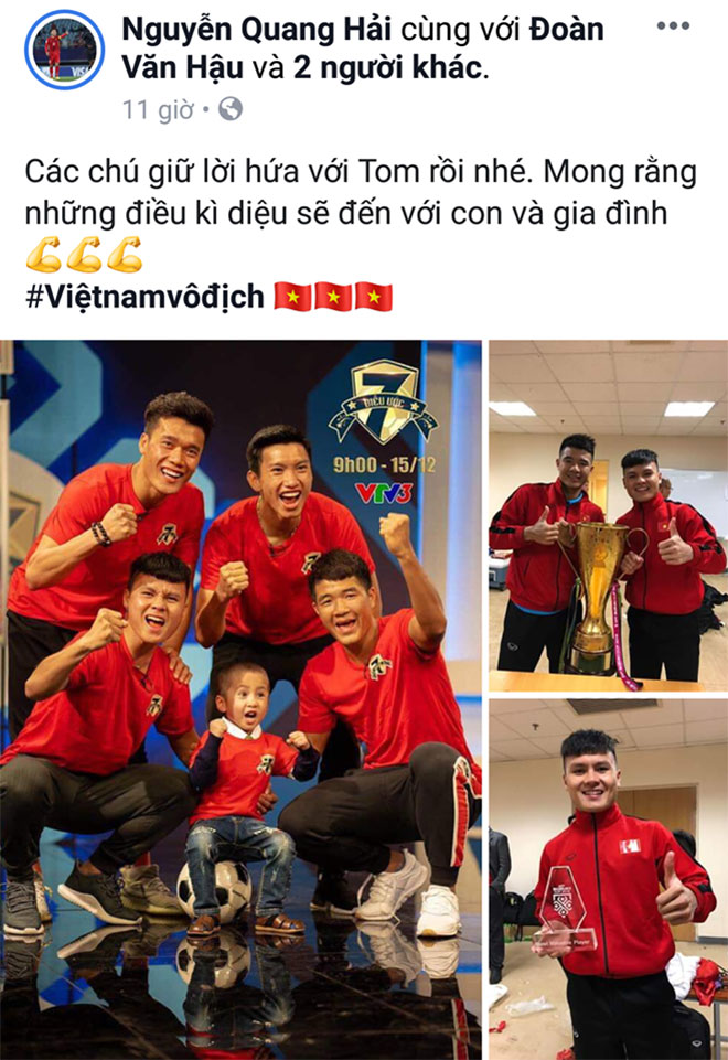 Tuyển thủ Quang Hải dành ngôi vô địch AFF Cup cho cổ động viên nhí “đặc biệt” - 1