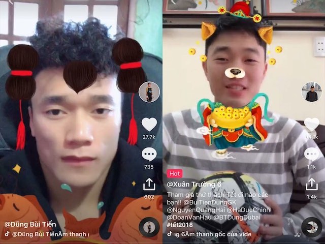 Bùi Tiến Dũng và Quang Hải lọt top 10 nhân vật ”hot” nhất TikTok năm 2018