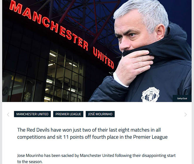 MU sa thải Mourinho: Báo chí thế giới xôn xao, fan &#34;Quỷ đỏ&#34; mở tiệc - 4