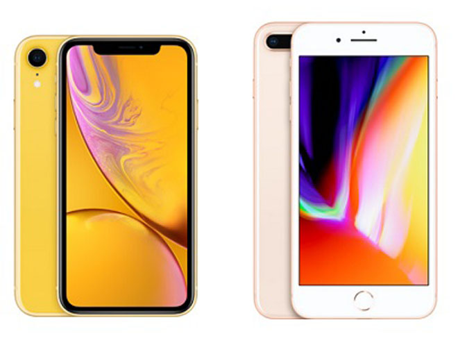 so sánh iphone xr và iphone 8 plú