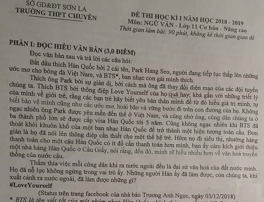 Học sinh “phát cuồng” vì HLV Park Hang Seo và đội tuyển Việt Nam vào đề thi Văn THPT - 3