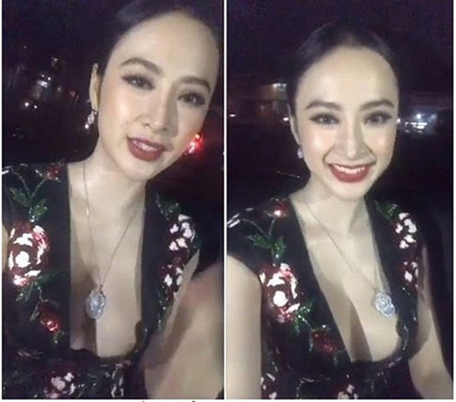 Angela Phương Trinh suýt lâm vào cảnh "hớ hênh" vì mải mê livestream trên xe ô tô do bộ trang phục quá gợi cảm.