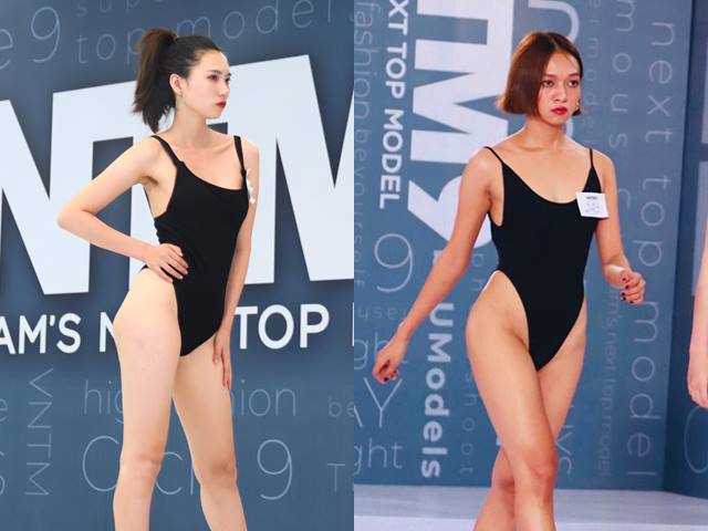 Thí sinh Vietnam's Next Top Model gây nhức mắt vì áo tắm hở bạo khi tuyển trực tiếp