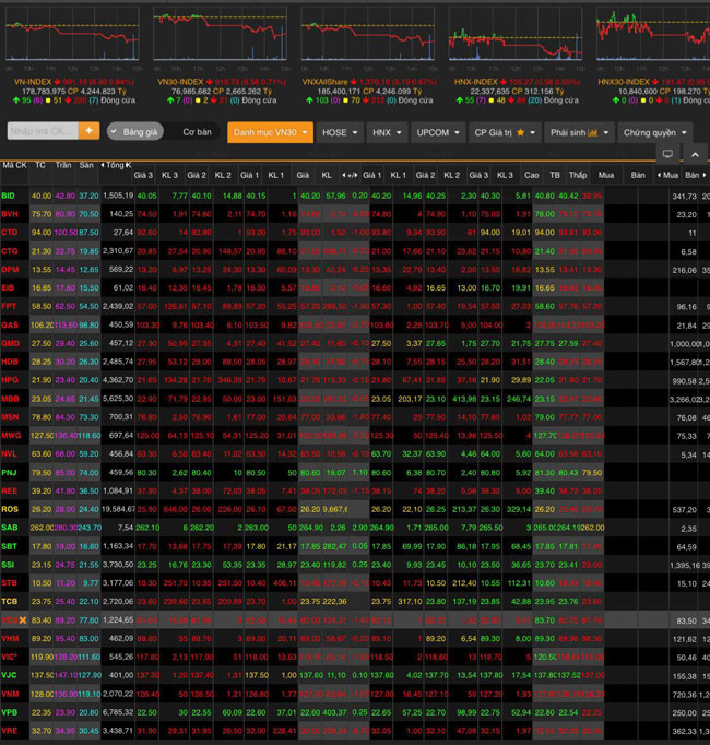 Thị trường chứng khoán chứng kiến phiên giao dịch đỏ sàn.