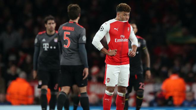 Arsenal thua Bayern Munich ba lần cùng với tỉ số 1-5