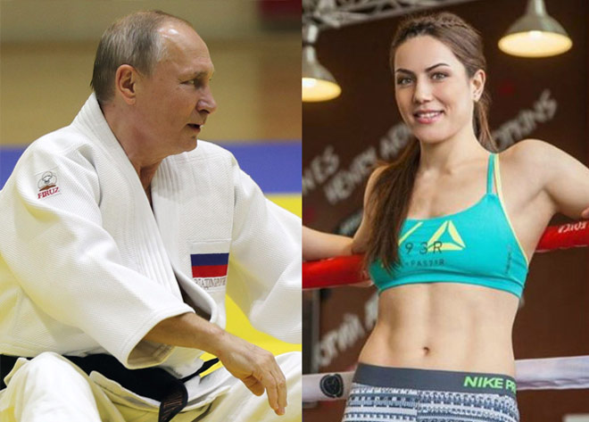 Firuza Sharipova (phải) hào hứng với viễn cảnh được đấu với Tổng thống Nga - Putin, vốn là một người biết nhiều môn võ và chơi thể thao rất giỏi