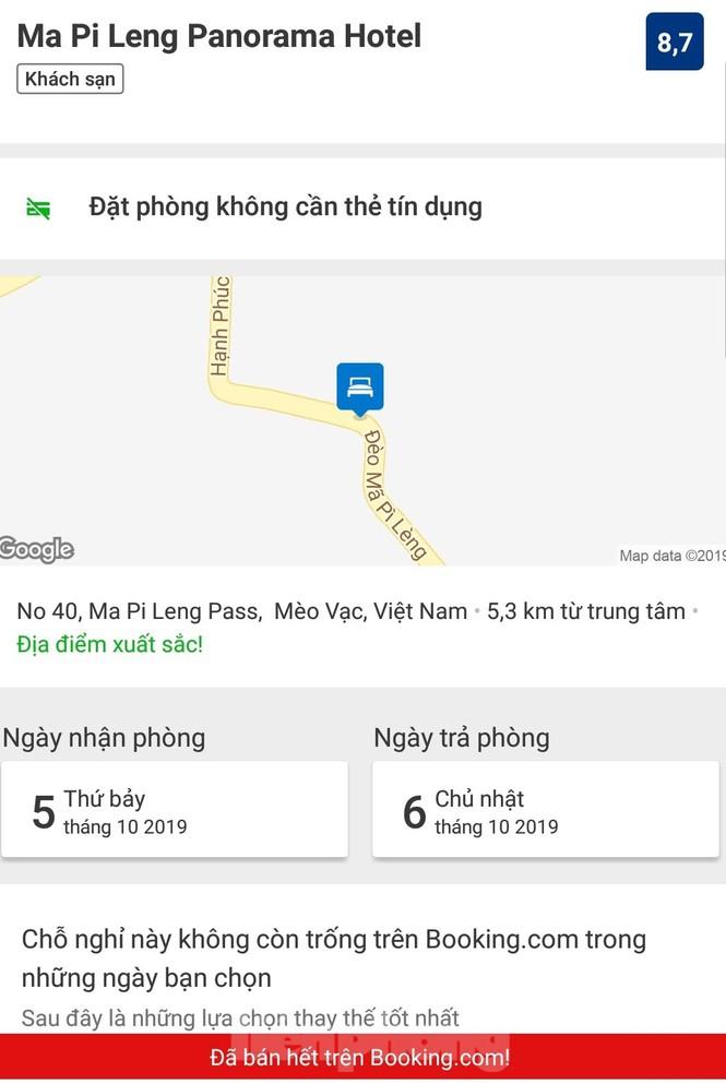 Trên các trang mạng trực tuyến và số hotline của Panorama đều thông báo hết phòng.