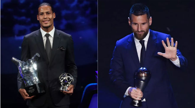 Van Dijk và Messi thâu tóm 2 danh hiệu vinh danh "Cầu thủ xuất sắc nhất năm 2019" của UEFA và FIFA