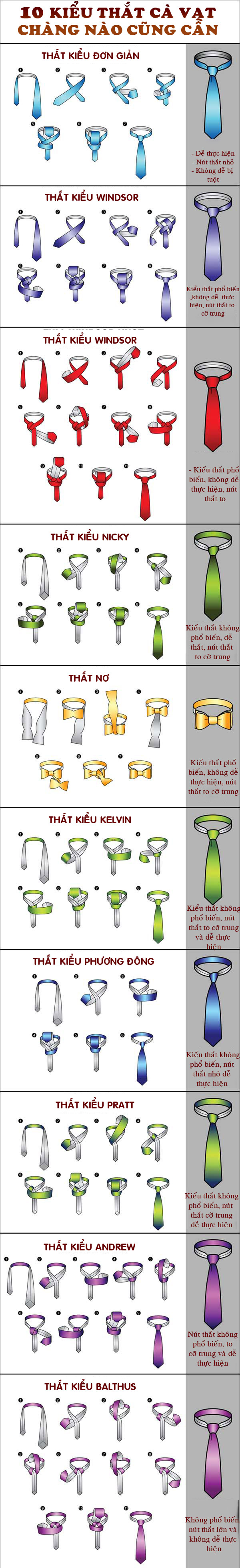 Hướng dẫn 10 kiểu thắt cà vạt quý ông nào cũng cần - 1