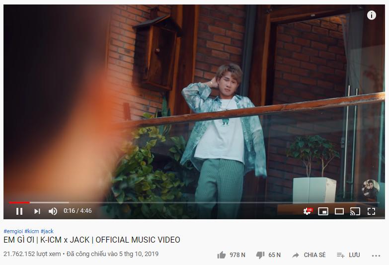 MV "Em gì ơi" đạt hơn 21 triệu lượt xem sau hơn 2 ngày ra mắt.