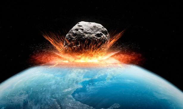 Mô phỏng khoảnh khắc thiên thạch khổng lồ đâm xuống Trái đất.