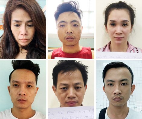 Các đối tượng bị bắt giữ.