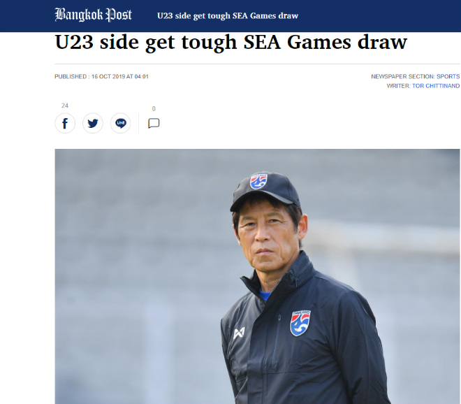 Tờ Bangkok Post cảnh báo HLV Akira Nishino và U22 Thái Lan không dễ dàng chinh phục được tấm HCV SEA Games 30