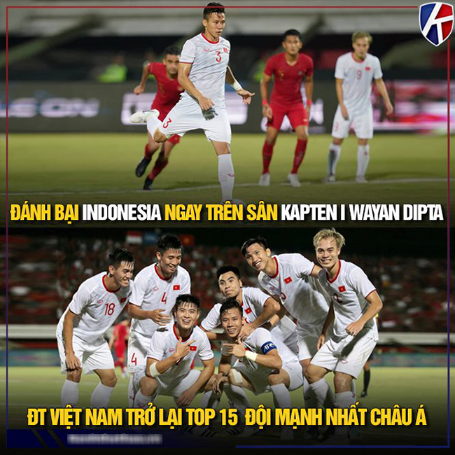 Việt Nam trở lại top 5 đội mạnh nhất châu Á.