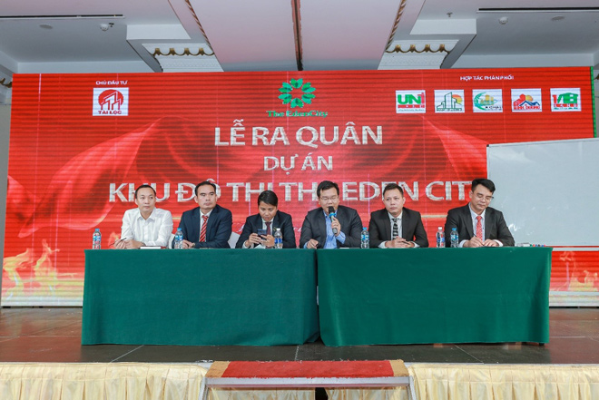 Đại diện chủ đầu tư và lãnh đạo các đơn vị phân phối The Eden City trong chương trình huấn luyện nhân viên kinh doanh. Tham khảo thêm thông tin tại website&nbsp;http://www.theedencity.vn